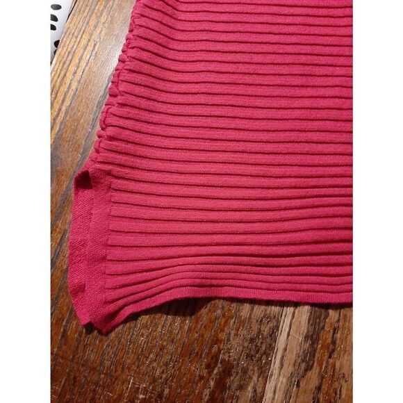 Size 18/20 Lane Bryant Bright Pink Long Sleeve Ribbed Knit Cardigan Open Front - Picture 5 of 5